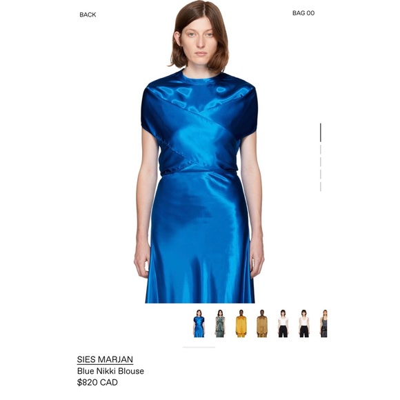 Sies Marjan Nikki Crossover-ties satin-twill top - Picture 6 of 6